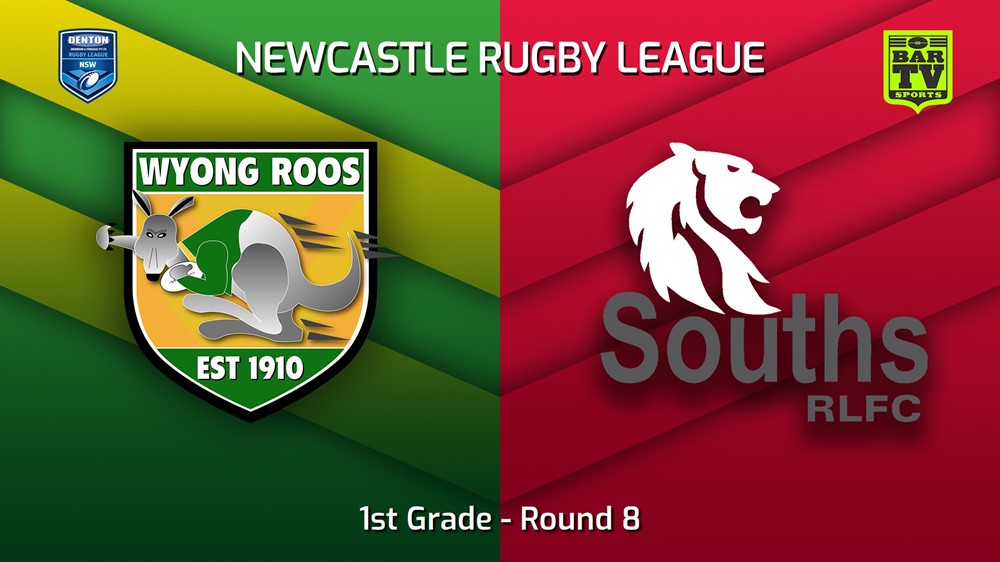 230520-Newcastle RL Round 8 - 1st Grade - Wyong Roos v South Newcastle Lions Minigame Slate Image