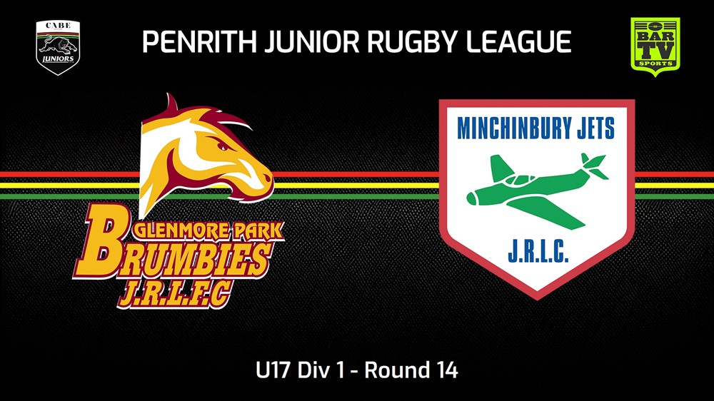 230730-Penrith & District Junior Rugby League Round 14 - U17 Div 1 - Glenmore Park Brumbies v Minchinbury Slate Image