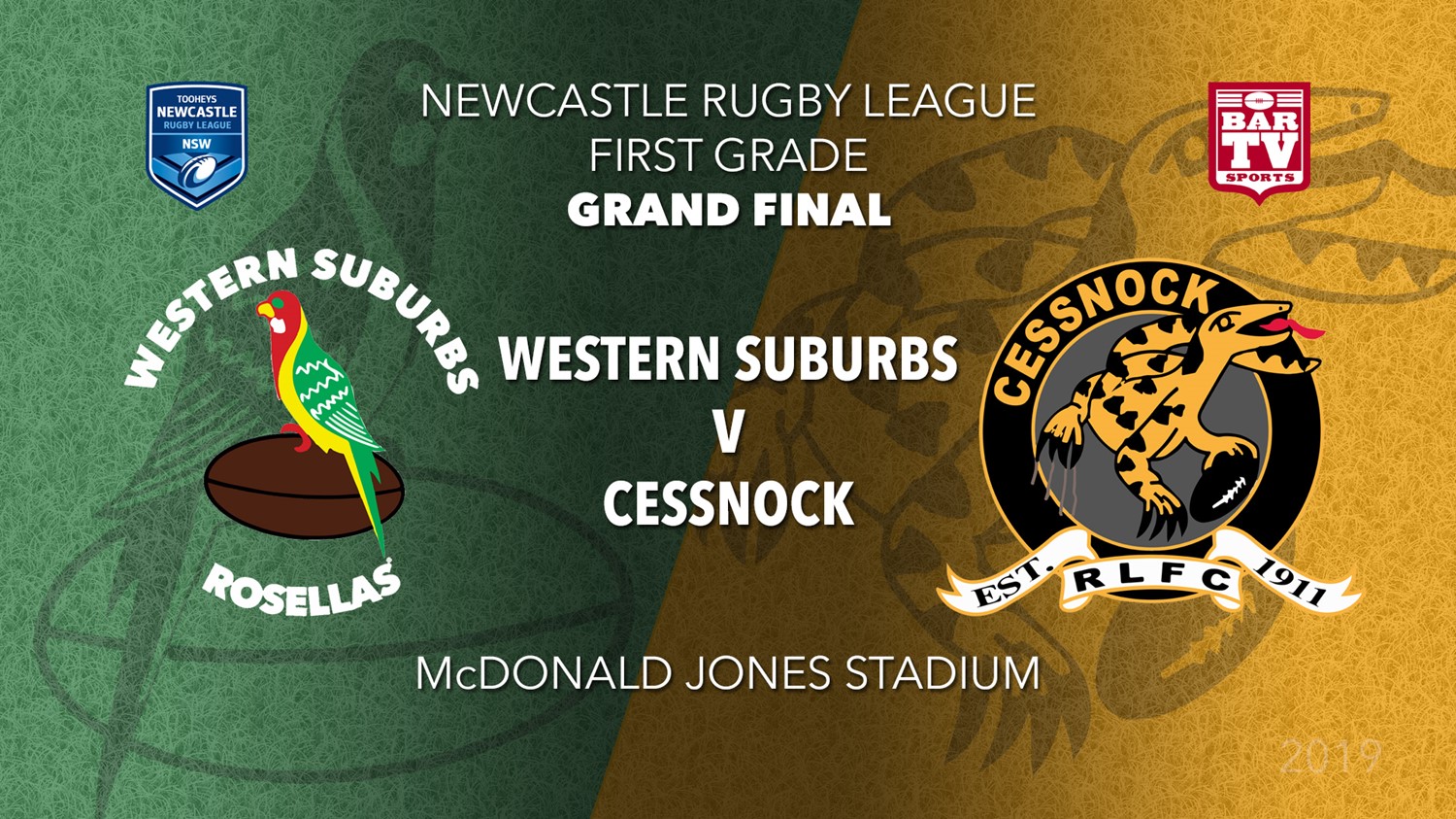 2019 Newcastle Rugby League Grand Final - 1st Grade - Western Suburbs Rosellas v Cessnock Goannas Minigame Slate Image