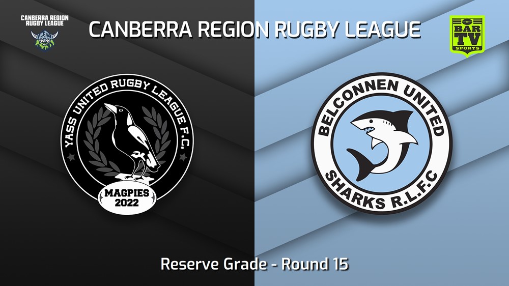 230805-Canberra Round 15 - Reserve Grade - Yass Magpies v Belconnen United Sharks Slate Image