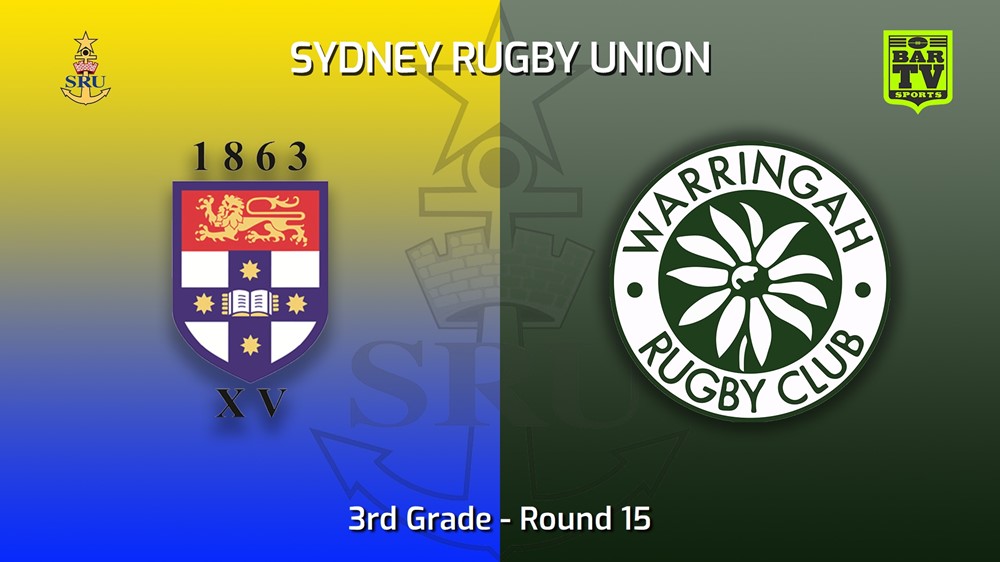 220716-Sydney Rugby Union Round 15 - 3rd Grade - Sydney University v Warringah Slate Image