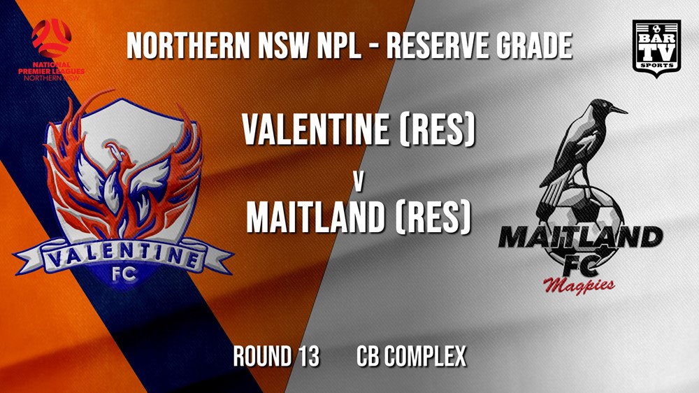 NPL NNSW RES Round 13 - Valentine Phoenix FC (Res) v Maitland FC (Res) Slate Image