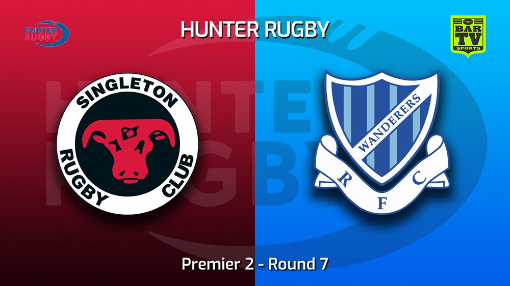 MINI GAME: Hunter Rugby Round 7 - Premier 2 - Singleton Bulls v Wanderers Slate Image