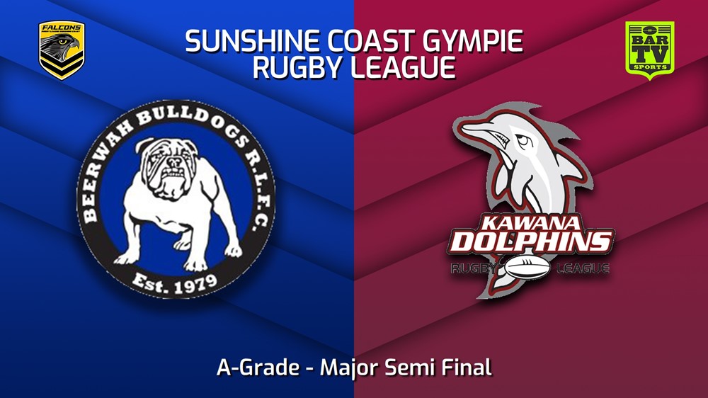 230826-Sunshine Coast RL Major Semi Final - A-Grade - Beerwah Bulldogs v Kawana Dolphins Slate Image