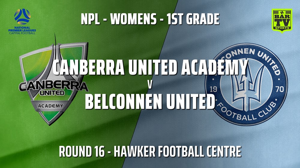 MINI GAME: Capital Womens Round 16 - Canberra United Academy v Belconnen United (women) Slate Image
