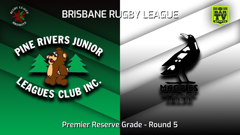 230422-BRL Round 5 - Premier Reserve Grade - Pine Rivers Bears v Southern Suburbs Magpies Slate Image