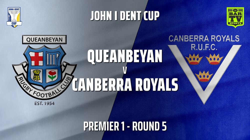 210522-John I Dent Round 5 - Premier 1 - Queanbeyan Whites v Canberra Royals Slate Image
