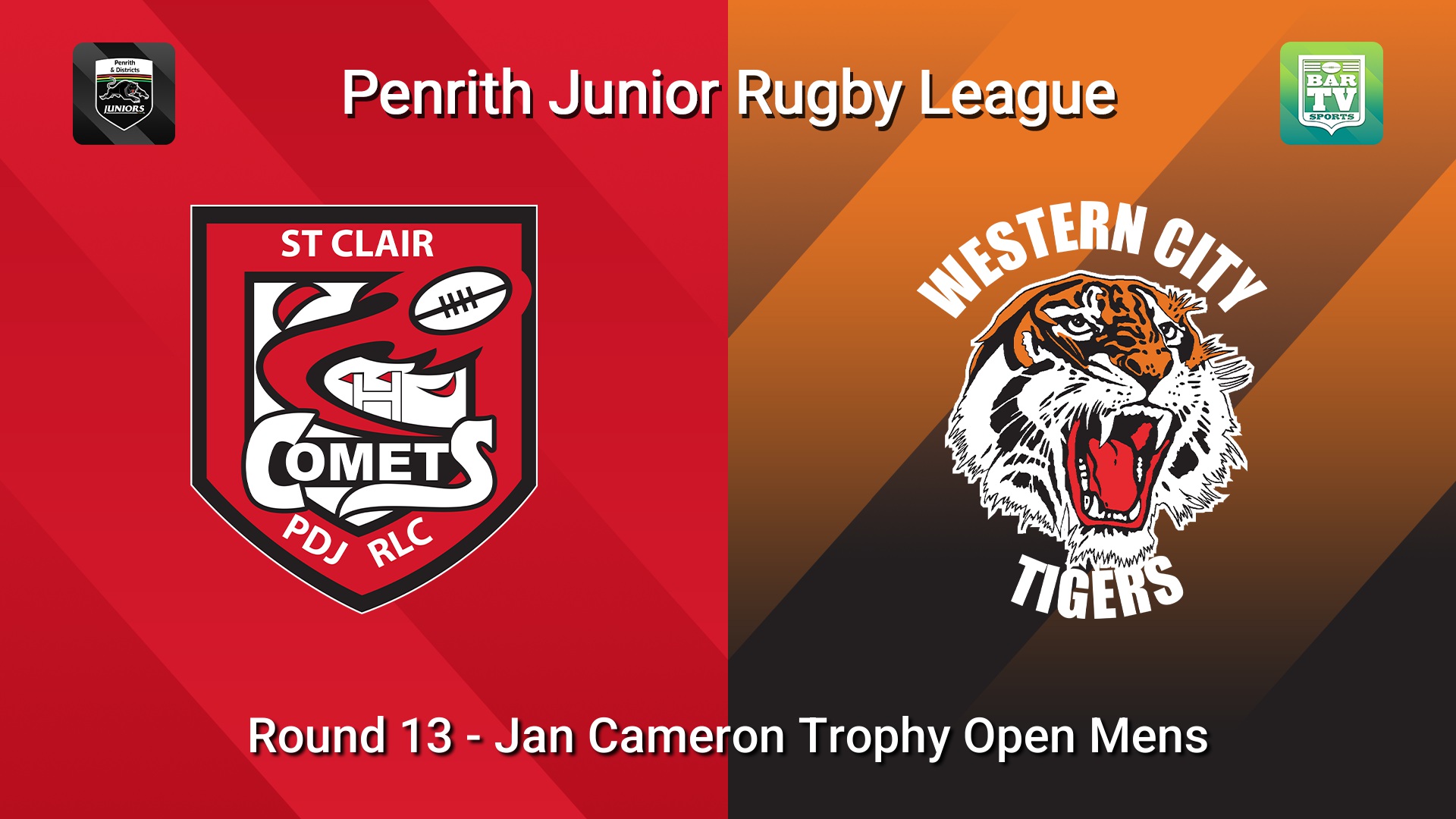 260725-video-Penrith & District Junior Rugby League Round 13 - Jan Cameron Trophy Open Mens - St Clair v Western City Tigers Slate Image