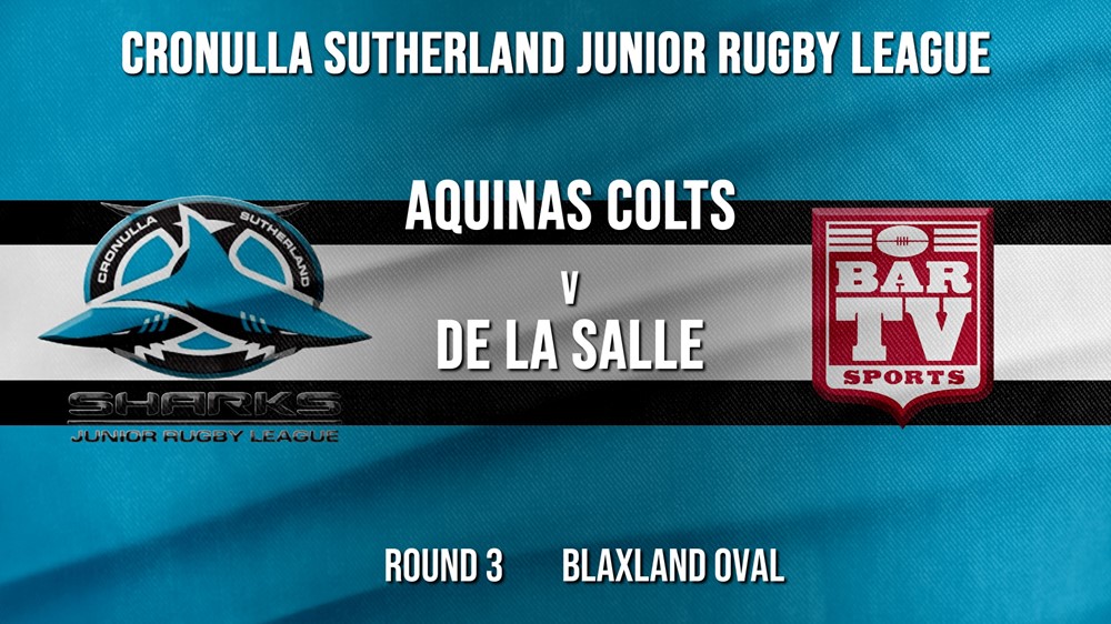 Cronulla JRL Round 4 - U/8 - Aquinas Colts v De La Salle Slate Image