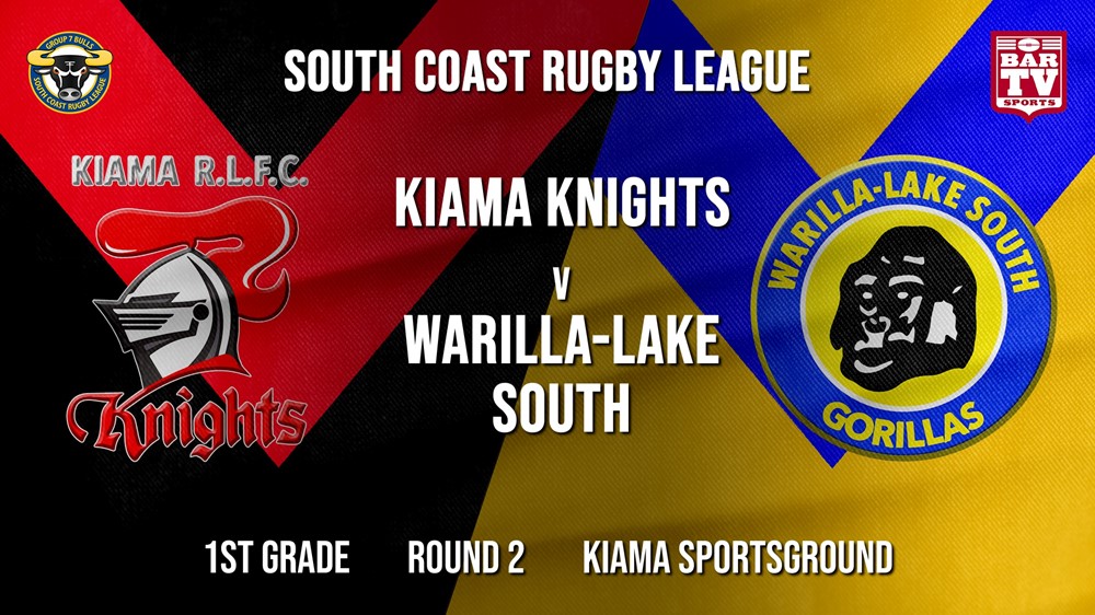Group 7 RL Round 2 - 1st Grade - Kiama Knights v Warilla-Lake South Slate Image