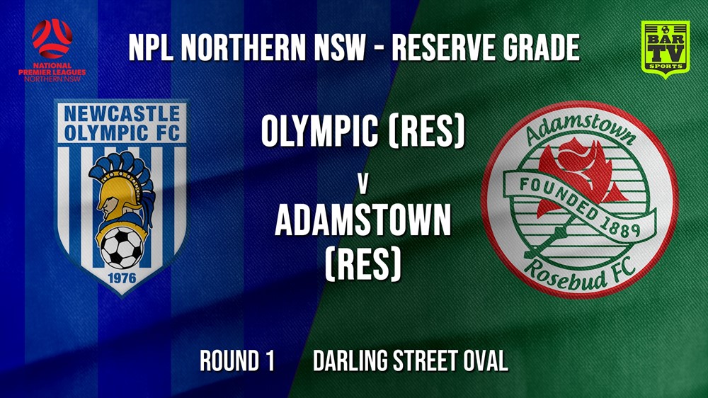 NPL NNSW RES Round 1 - Newcastle Olympic (Res) v Adamstown Rosebud FC (Res) Slate Image