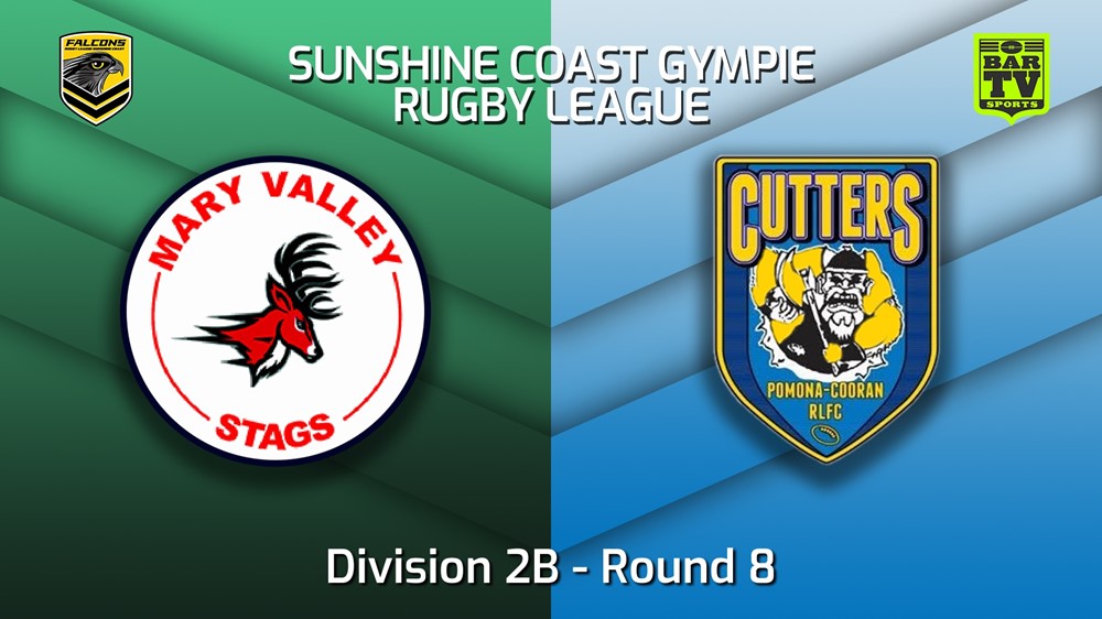 220611-Sunshine Coast RL Round 8 - Division 2B - Mary Valley Stags v Pomona Cooran Cutters Minigame Slate Image