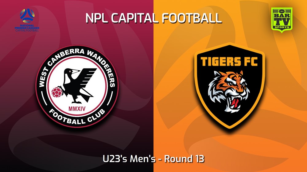 230708-Capital NPL U23 Round 13 - West Canberra Wanderers U23s v Tigers FC U23 Slate Image
