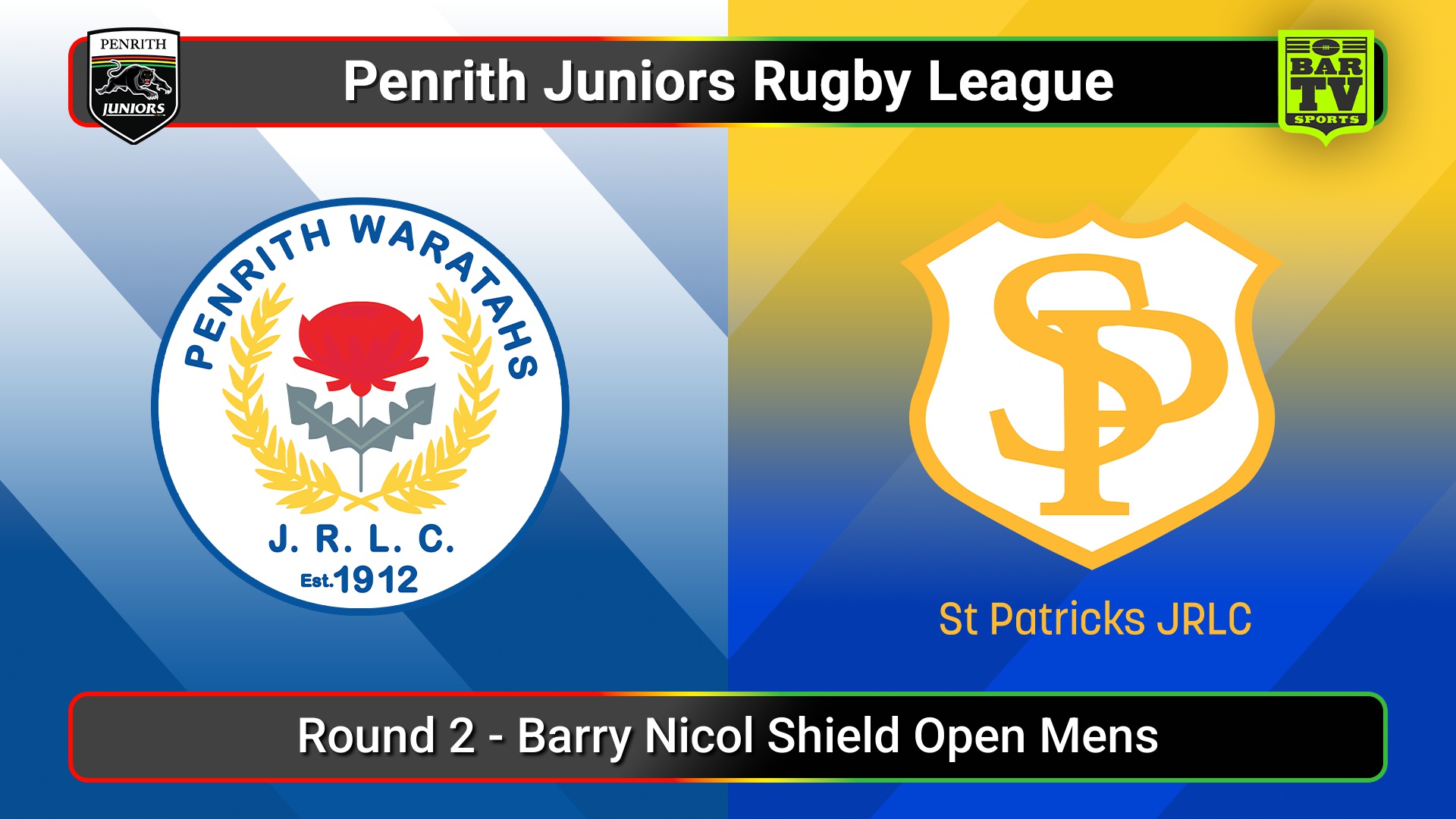 250412-video-Penrith & District Junior Rugby League Round 2 - Barry Nicol Shield Open Mens - Penrith Waratahs v St Patricks Slate Image