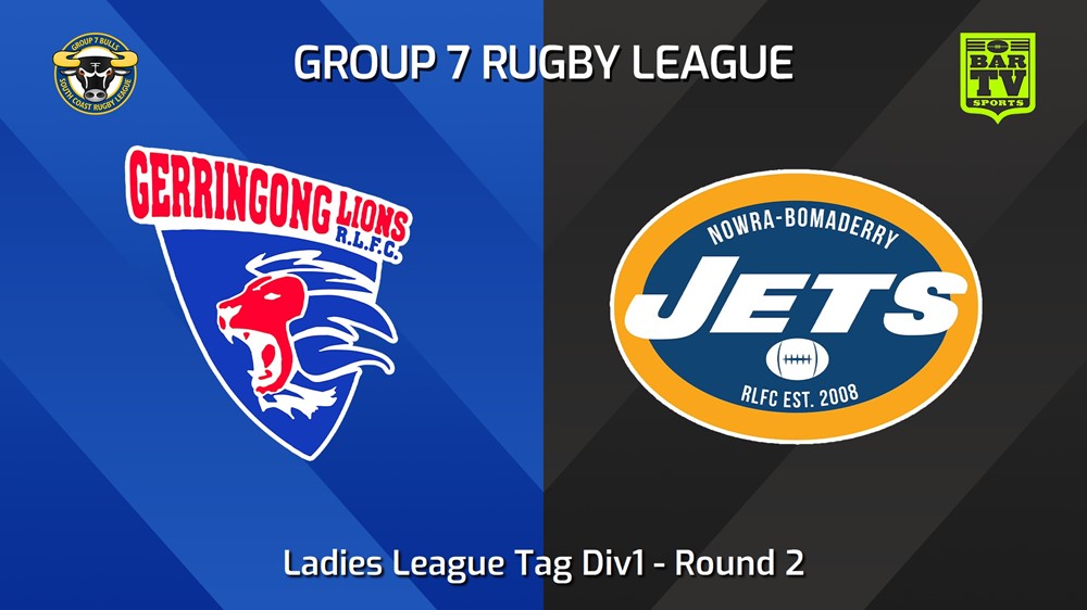 240413-South Coast Round 2 - Ladies League Tag Div1 - Gerringong Lions v Nowra-Bomaderry Jets Minigame Slate Image