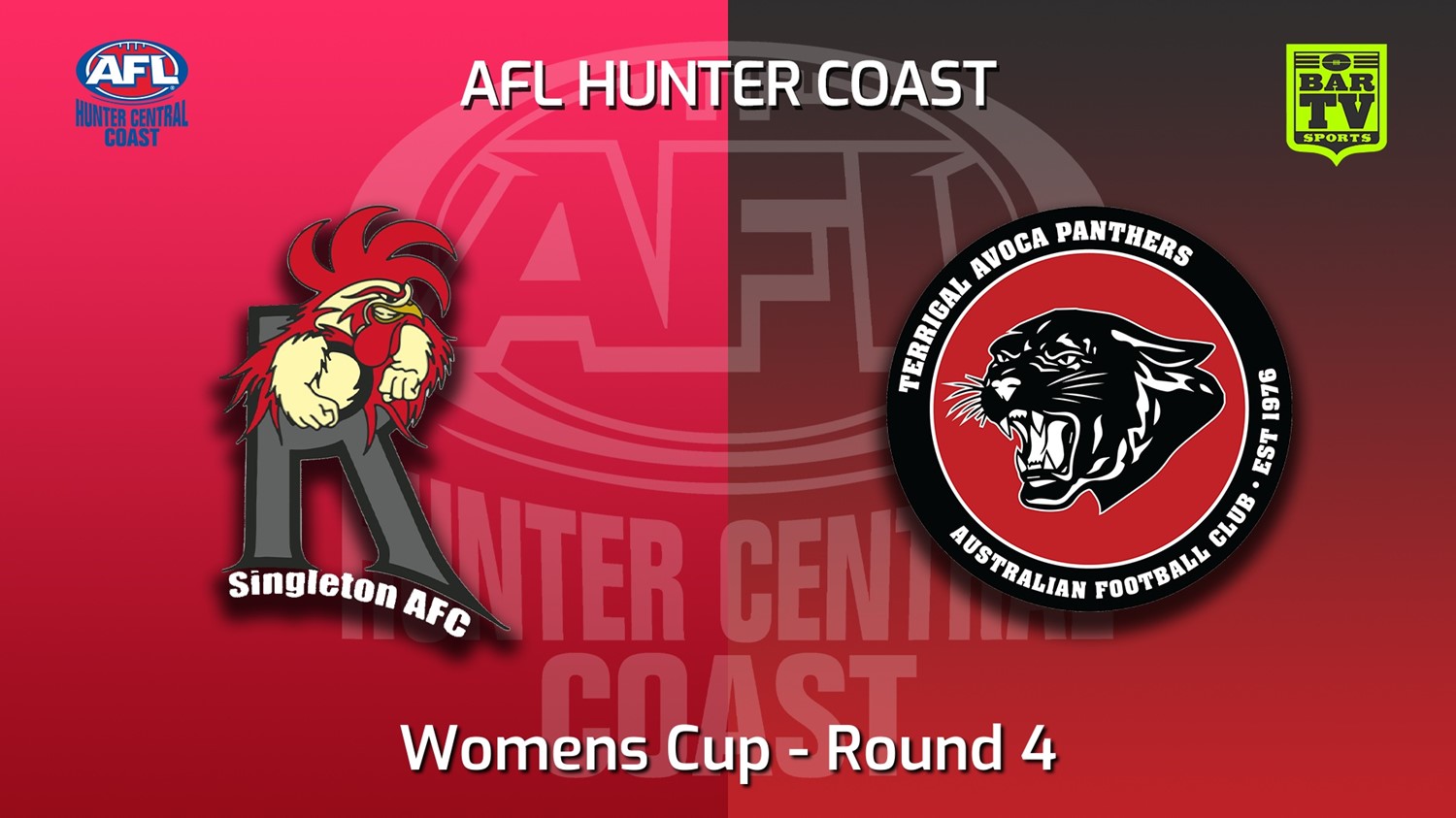 MINI GAME: AFL Hunter Central Coast Round 4 - Womens Cup - Singleton Roosters v Terrigal Avoca Panthers Slate Image