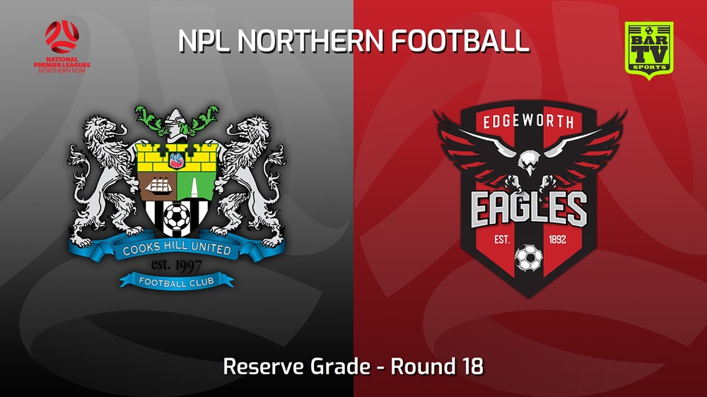 230708-NNSW NPLM Res Round 18 - Cooks Hill United FC (Res) v Edgeworth Eagles Res Slate Image