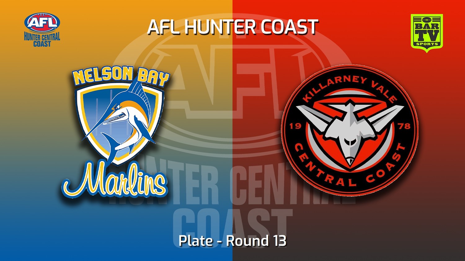 MINI GAME: AFL Hunter Central Coast Round 13 - Plate - Nelson Bay Marlins v Killarney Vale Bombers Slate Image