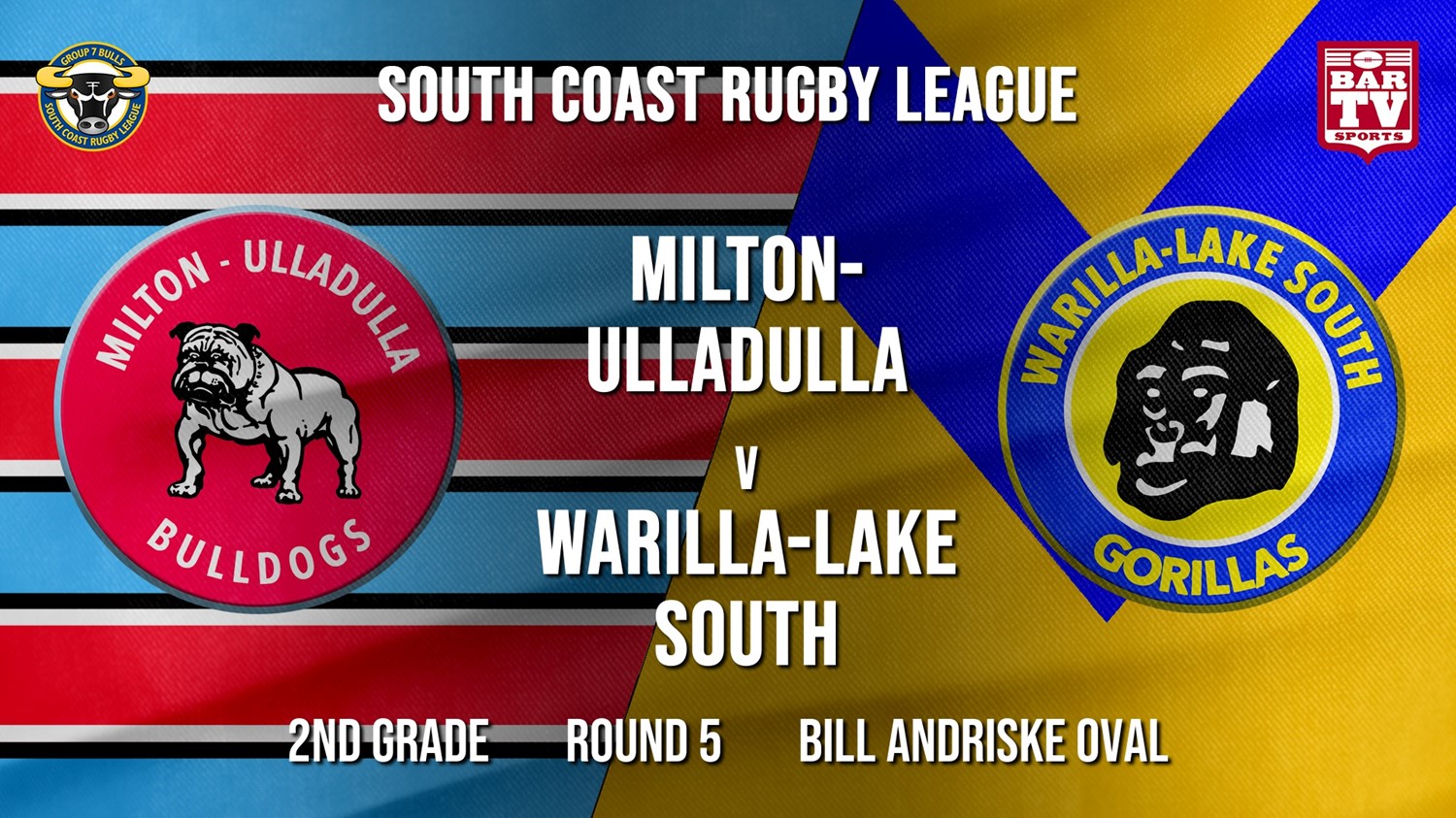 Group 7 RL Round 5 - 2nd Grade - Milton-Ulladulla Bulldogs v Warilla-Lake South Slate Image