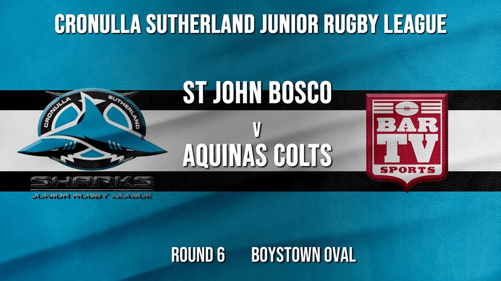 Cronulla JRL Round 6 - U/10 Blue Tag - St John Bosco v Aquinas Colts Slate Image