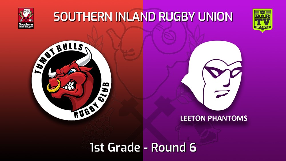 MINI GAME: Southern Inland Rugby Union Round 6 - 1st Grade - Tumut Bulls v Leeton Phantoms Slate Image