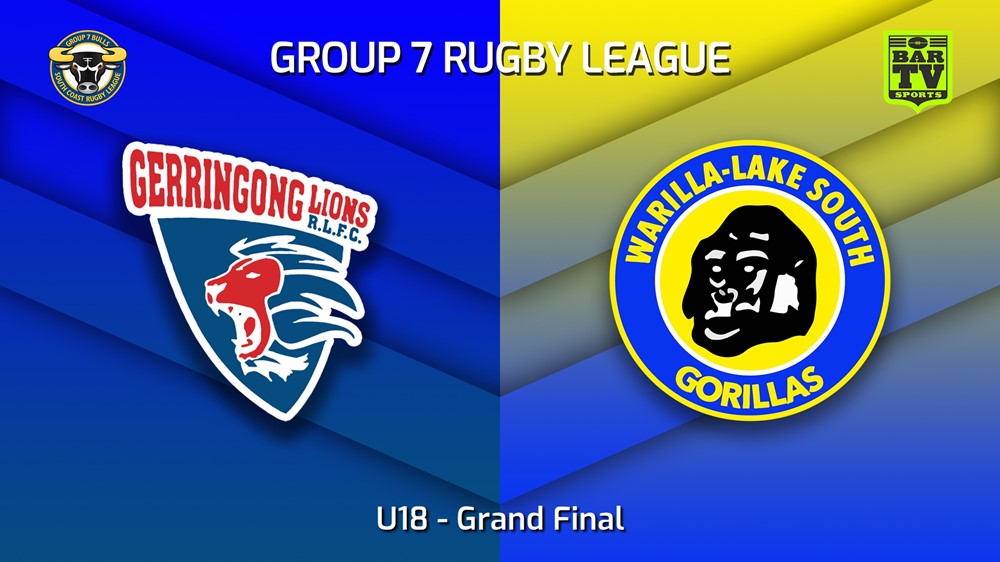 230917-South Coast Grand Final - U18 - Gerringong Lions v Warilla-Lake South Gorillas Minigame Slate Image