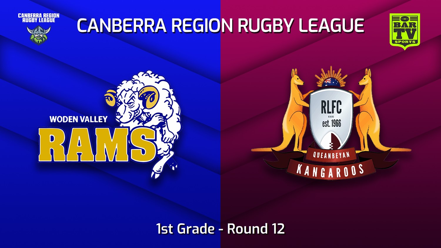 MINI GAME: Canberra Round 12 - 1st Grade - Woden Valley Rams v Queanbeyan Kangaroos Slate Image