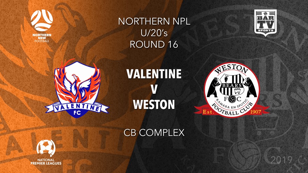 NPL Youth - Northern NSW Round 16 - Valentine Phoenix FC U20 v Weston Workers FC U20 Slate Image