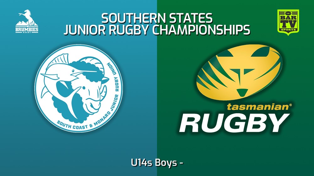 230711-Southern States Junior Rugby Championships U14s Boys - South Coast-Monaro v Tasmania Minigame Slate Image