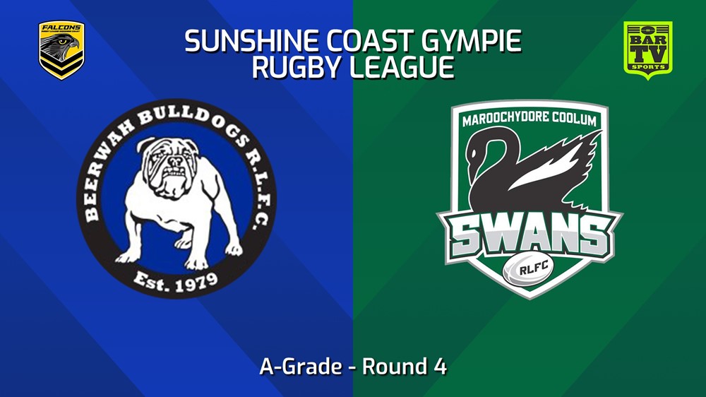 240427-video-Sunshine Coast RL Round 4 - A-Grade - Beerwah Bulldogs v Maroochydore Swans Slate Image