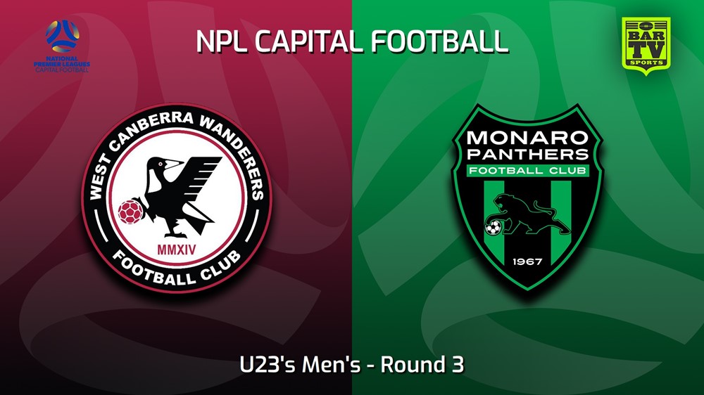 230422-Capital NPL U23 Round 3 - West Canberra Wanderers U23s v Monaro Panthers U23 Slate Image