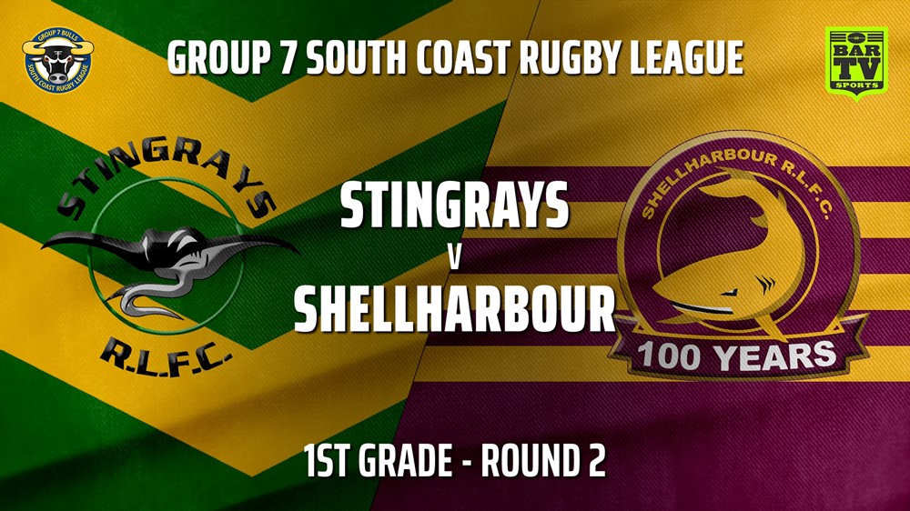 Group 7 RL Round 2 - 1st Grade - Stingrays of Shellharbour v Shellharbour Sharks Slate Image