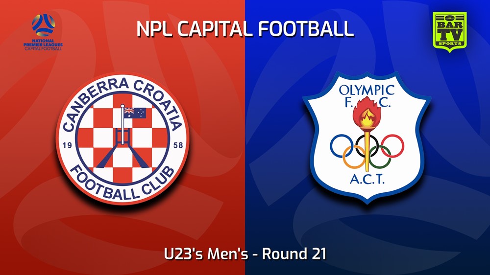 230903-Capital NPL U23 Round 21 - Canberra Croatia FC U23 v Canberra Olympic U23 Minigame Slate Image