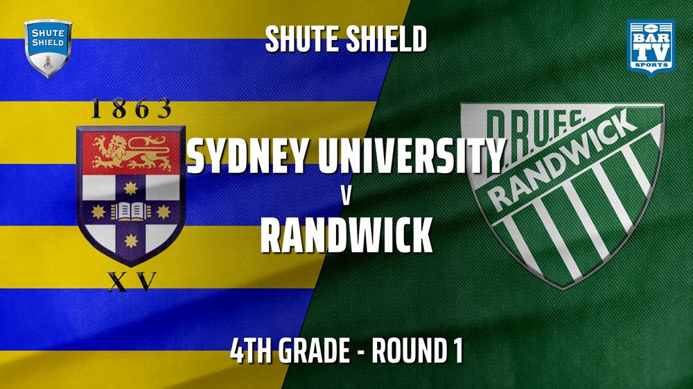 Shute Shield Round 1 - 4th Grade - Sydney University v Randwick Slate Image