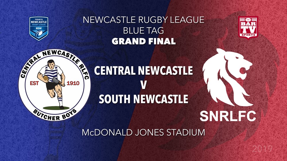 2019 Newcastle Rugby League Grand Final - Blues Tag - Central Newcastle v South Newcastle Slate Image