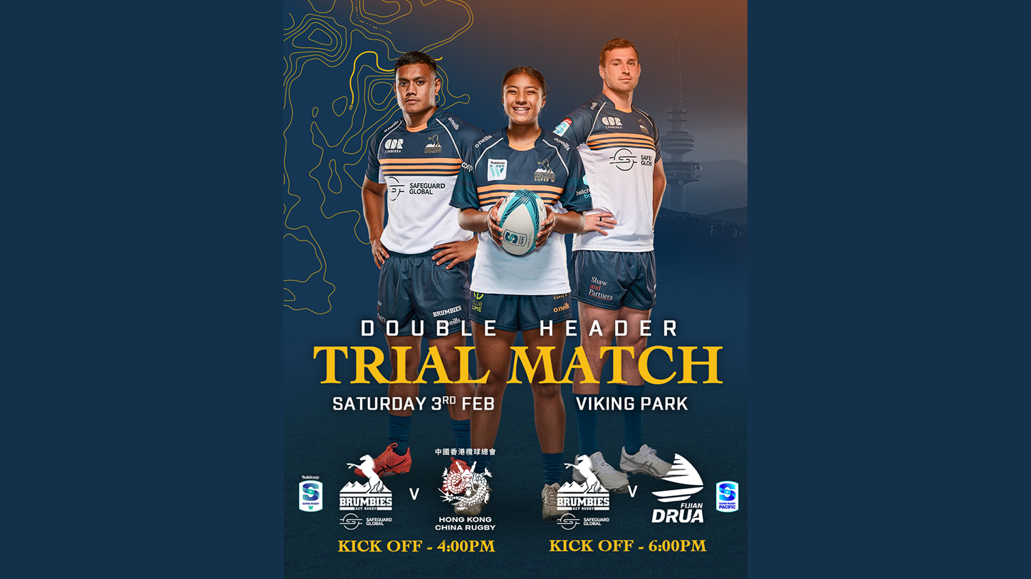 240203-Super Rugby Trials Double Header - Trial Match - Brumbies v Fijian Drua Slate Image