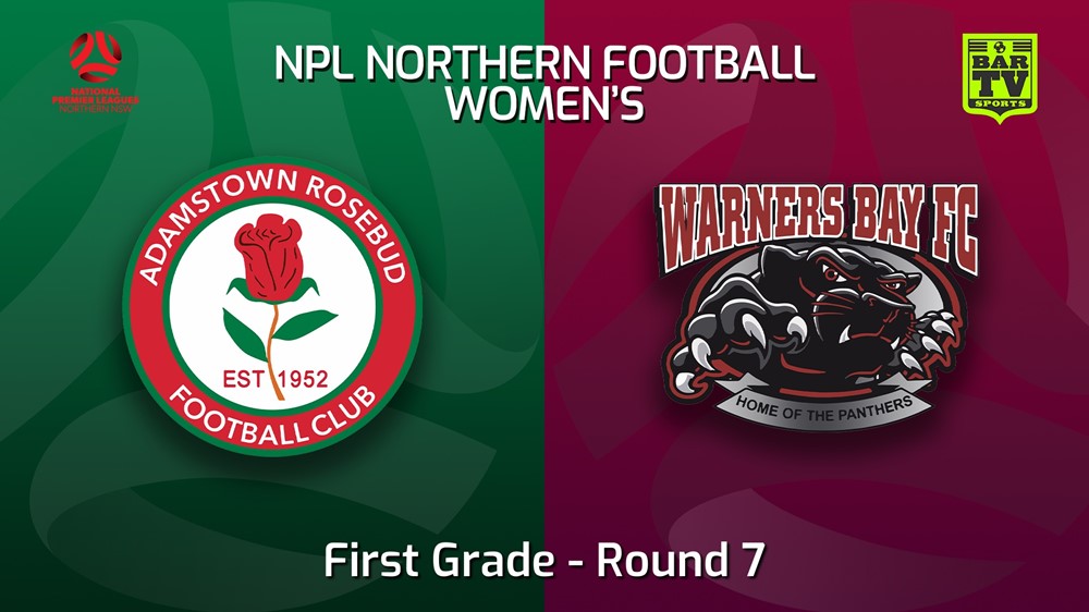 MINI GAME: NNSW NPLW Round 7 - Adamstown Rosebud JFC W v Warners Bay FC W Slate Image