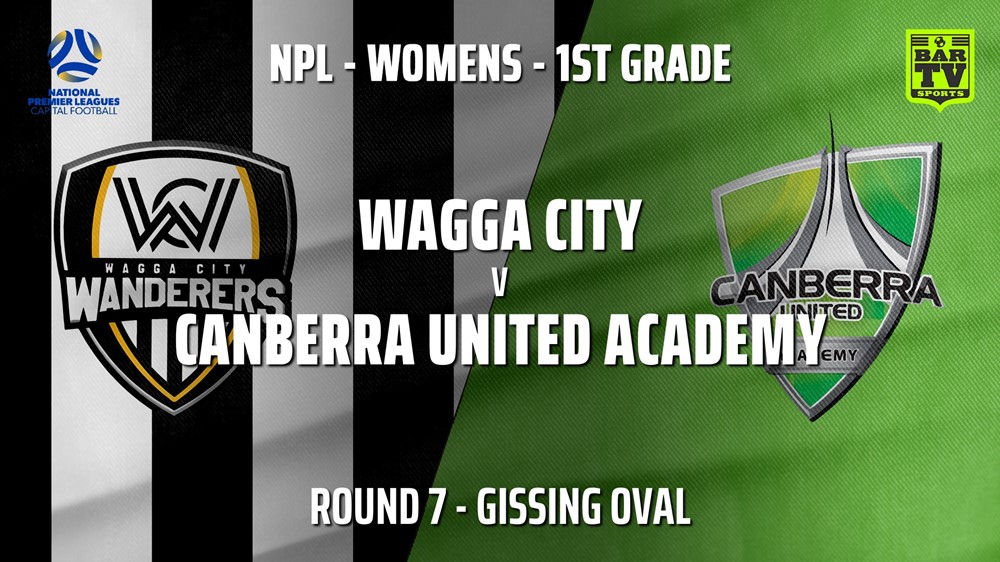 210524-NPLW - Capital Round 7 - Wagga City Wanderers FC (women) v Canberra United Academy Slate Image