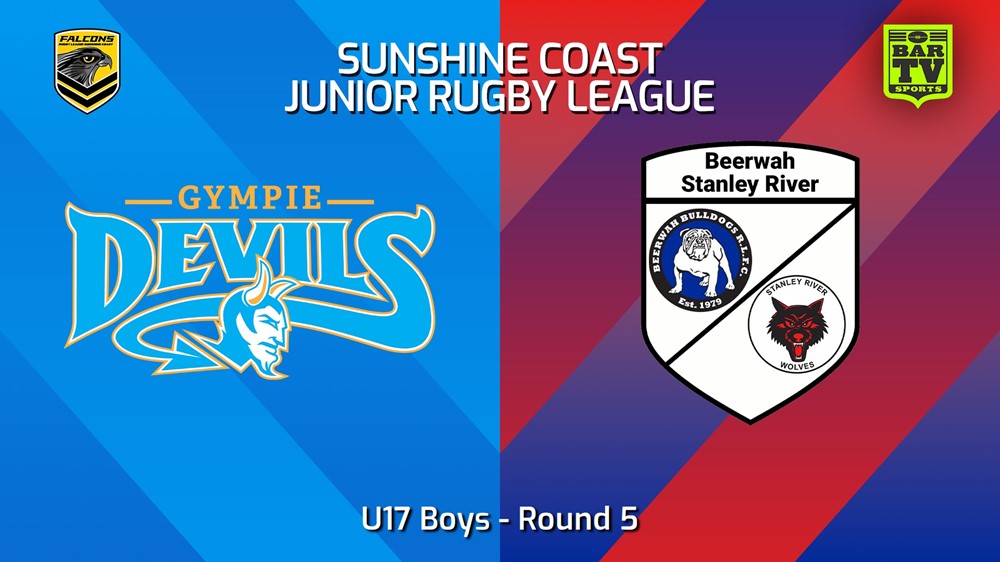 240428-video-Sunshine Coast Junior Rugby League Round 5 - U17 Boys - Gympie Devils JRL v Beerwah/Stanley River JRL Slate Image