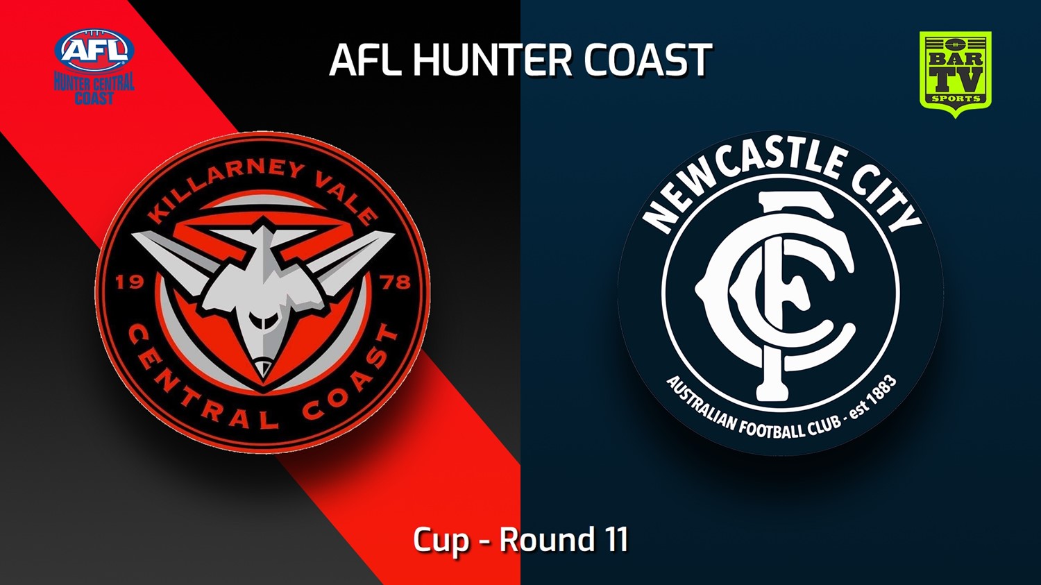 230624-AFL Hunter Central Coast Round 11 - Cup - Killarney Vale Bombers v Newcastle City  Minigame Slate Image