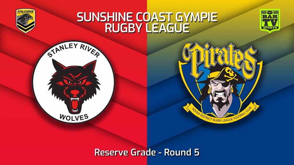 230505-Sunshine Coast RL Round 5 - Reserve Grade - Stanley River Wolves v Noosa Pirates Minigame Slate Image