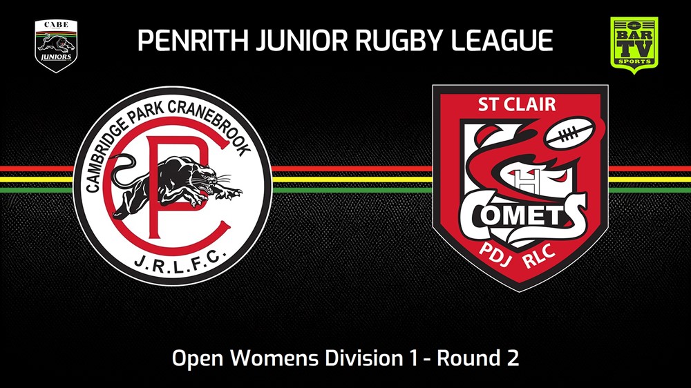 240414-Penrith & District Junior Rugby League Round 2 - Open Womens Division 1 - Cambridge Park v St Clair Slate Image