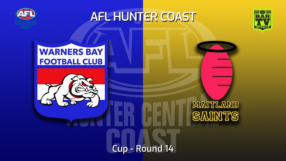 MINI GAME: AFL Hunter Central Coast Round 14 - Cup - Warners Bay Bulldogs v Maitland Saints Slate Image