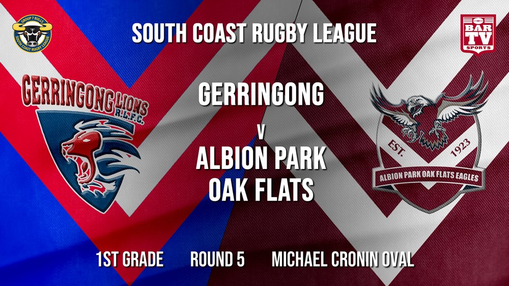 Group 7 RL Round 5 - 1st Grade - Gerringong v Albion Park Oak Flats Slate Image