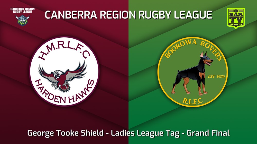 220903-Canberra Grand Final - Ladies League Tag - Harden Hawks v Boorowa Rovers Minigame Slate Image