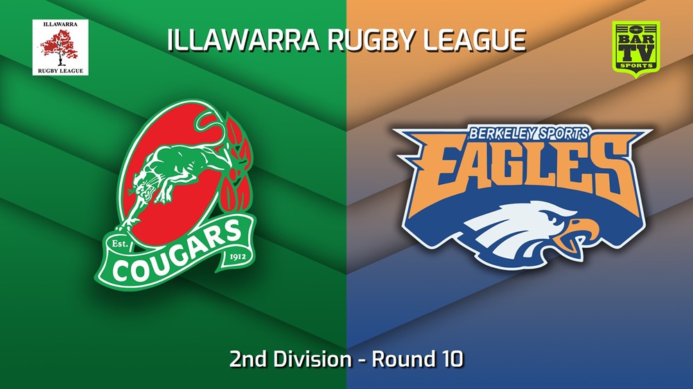 230708-Illawarra Round 10 - 2nd Division - Corrimal Cougars v Berkeley Eagles Minigame Slate Image