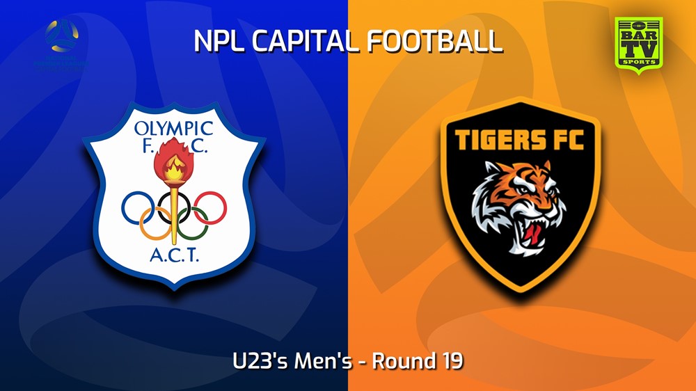 230819-Capital NPL U23 Round 19 - Canberra Olympic U23 v Tigers FC U23 Slate Image