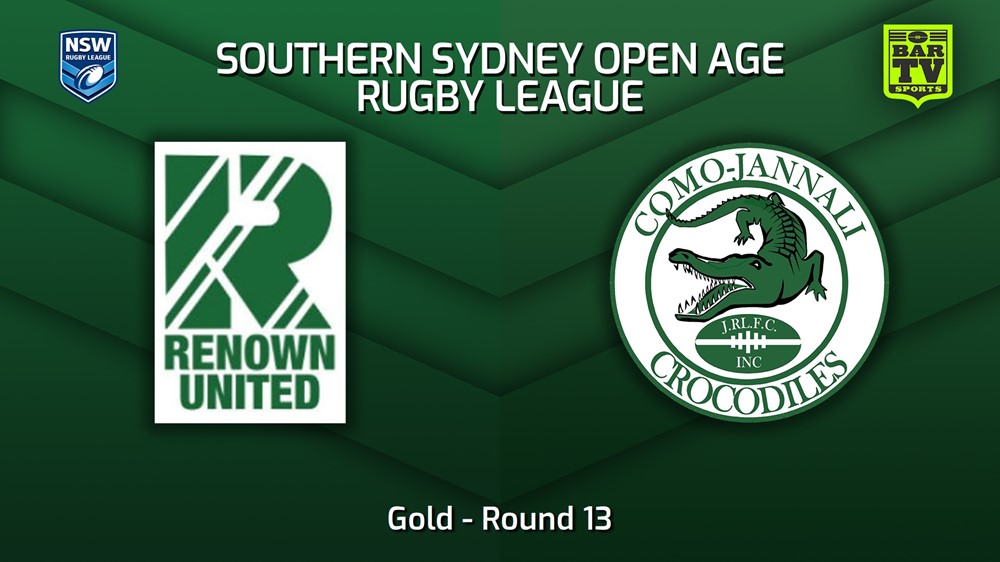 230722-S. Sydney Open Round 13 - Gold - Renown United v Como Jannali Crocodiles Slate Image