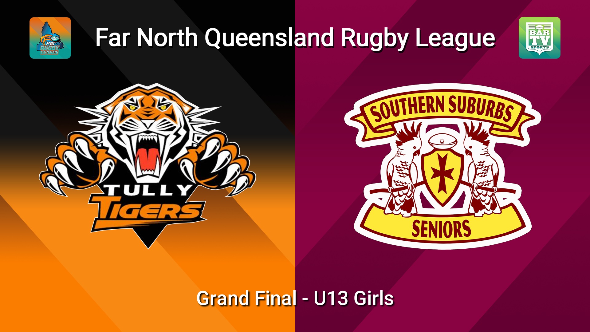 260808-video-FNQ Rugby League Grand Final  - U13 Girls - Tully Tigers  v Southern Suburbs Slate Image