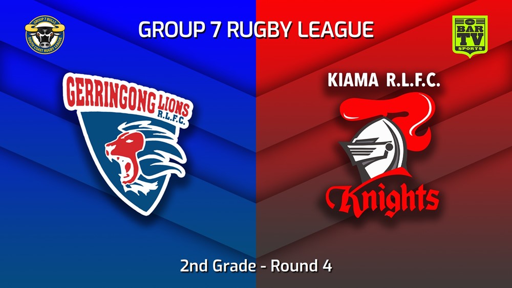 230422-South Coast Round 4 - 2nd Grade - Gerringong Lions v Kiama Knights Slate Image